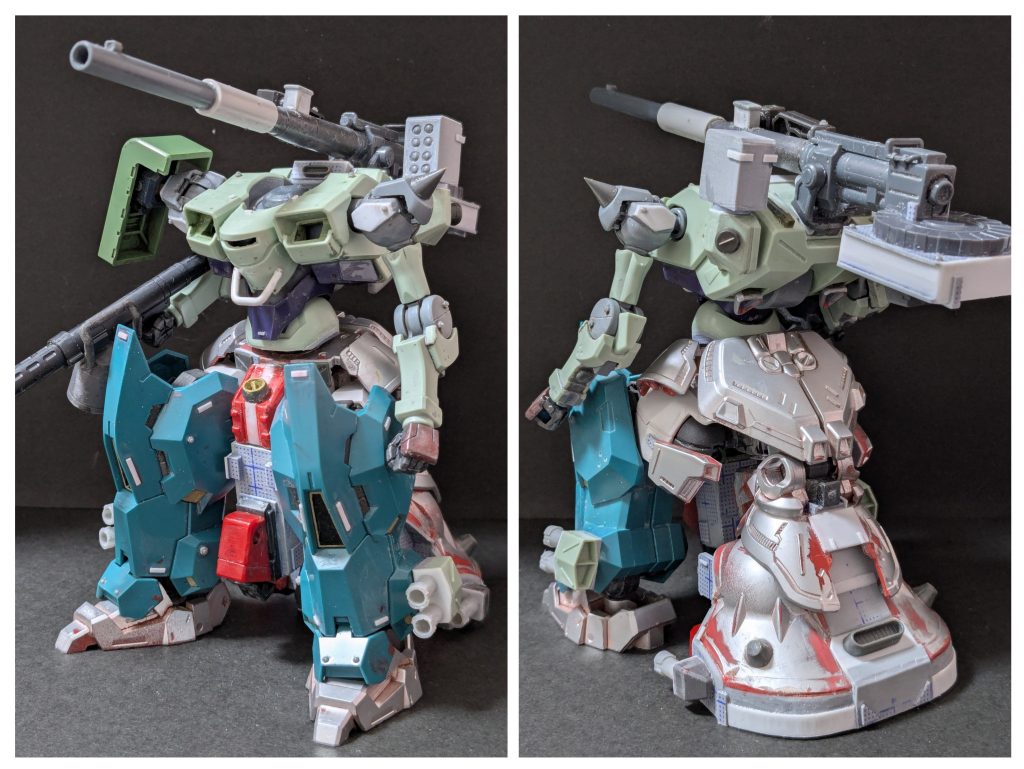 塗装一歩手前。アナザーコン用にザウォートとウルをミキシングしつつ、SDサザビー（シルバーの部分です）を切り貼りしました。ザメルも好きな機体なのでHGで出ないかなと思いつつ、デカさゆえに5000円超になりそうで、そうなったら結局手が出ないかもです。。