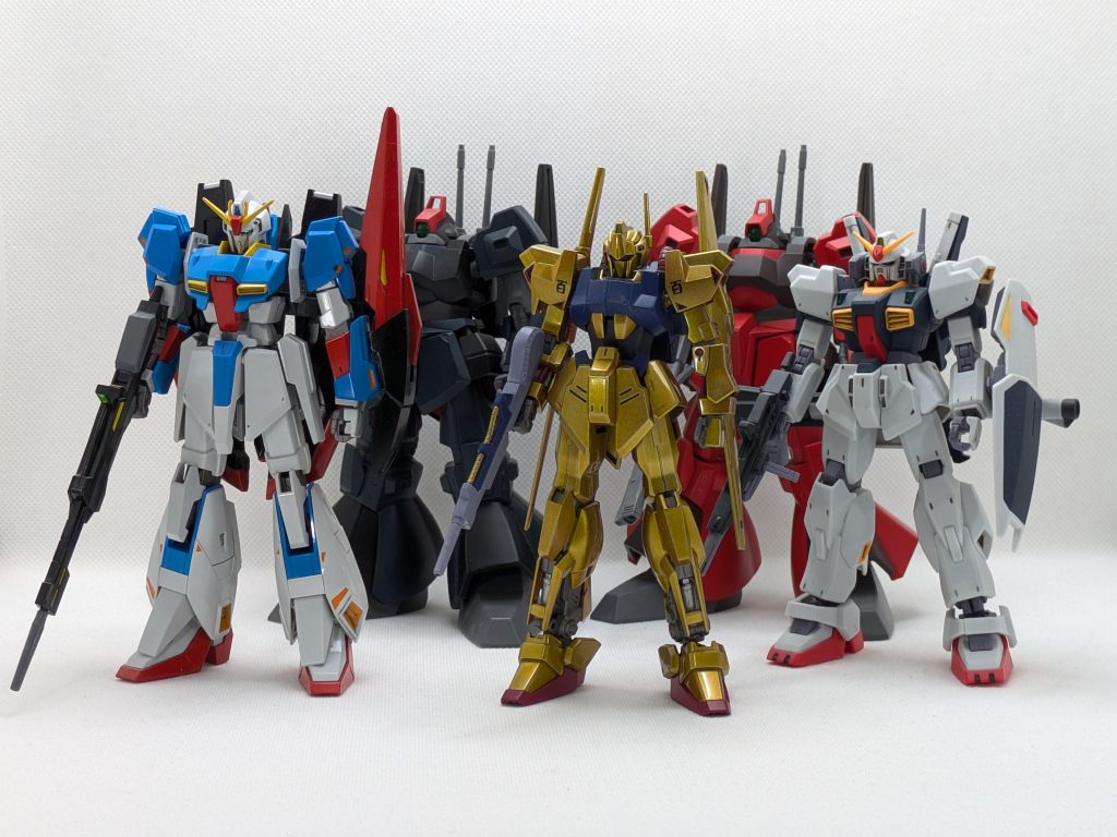 手元にあるアーガマチームの面々ですが…このうちゼータとマーク2は2021年当時の甘い出来なのでやり直したいですね(キットは購入済み)という訳でギリギリ滑り込みですが昭和百年の記念でした(笑)