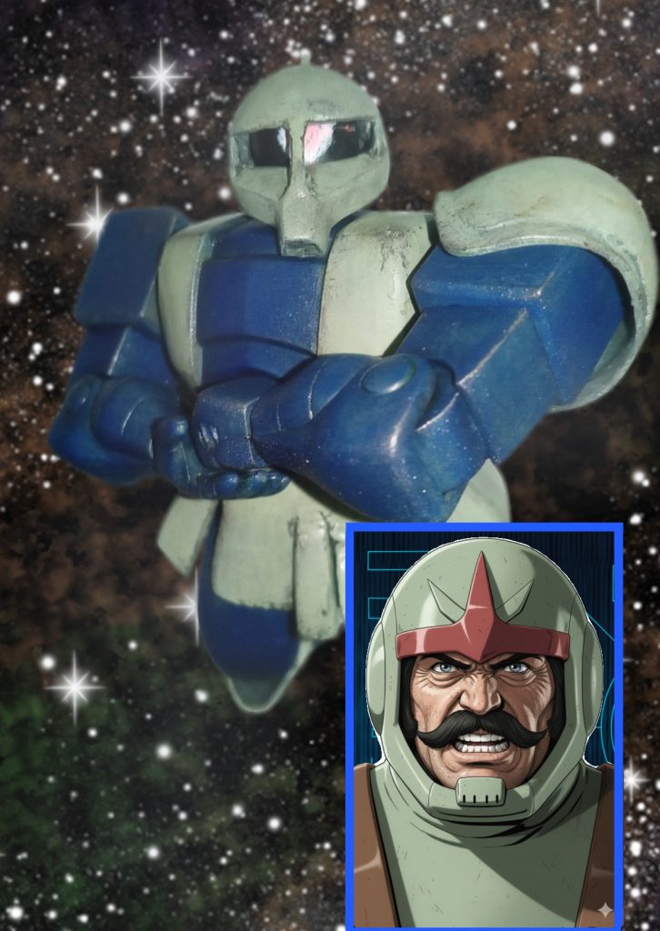 ポーズ固定なんて何か形作って後からくっつければ良いんだろうと軽い気持ちで始めてみたものの、正直普通に作るより遥かに難しかった気がします(zaku-kao4)自分の技術の至らなさや、逆に先人の方々の技術力を改めて実感しました。正直大変でしたがいい経験になったと思います(zaku-kao8)