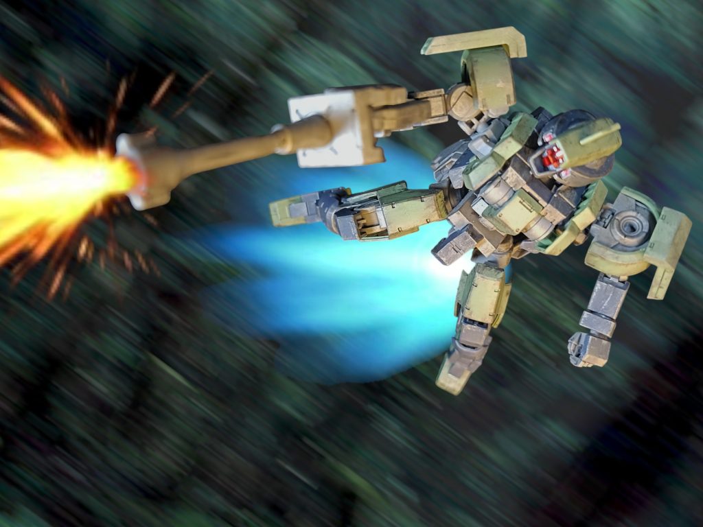 「遅いぜ！」スラスターを吹かし、森林を駆け抜けますｗ