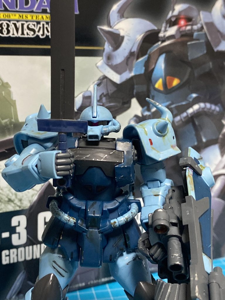 後は、自分が1番好きなポージング『アイナ様、自分は合流出来そうにありません。自分は死に場所を見つけました』の構え漢の中の漢にしか言えないセリフですな(zaku-kao7)