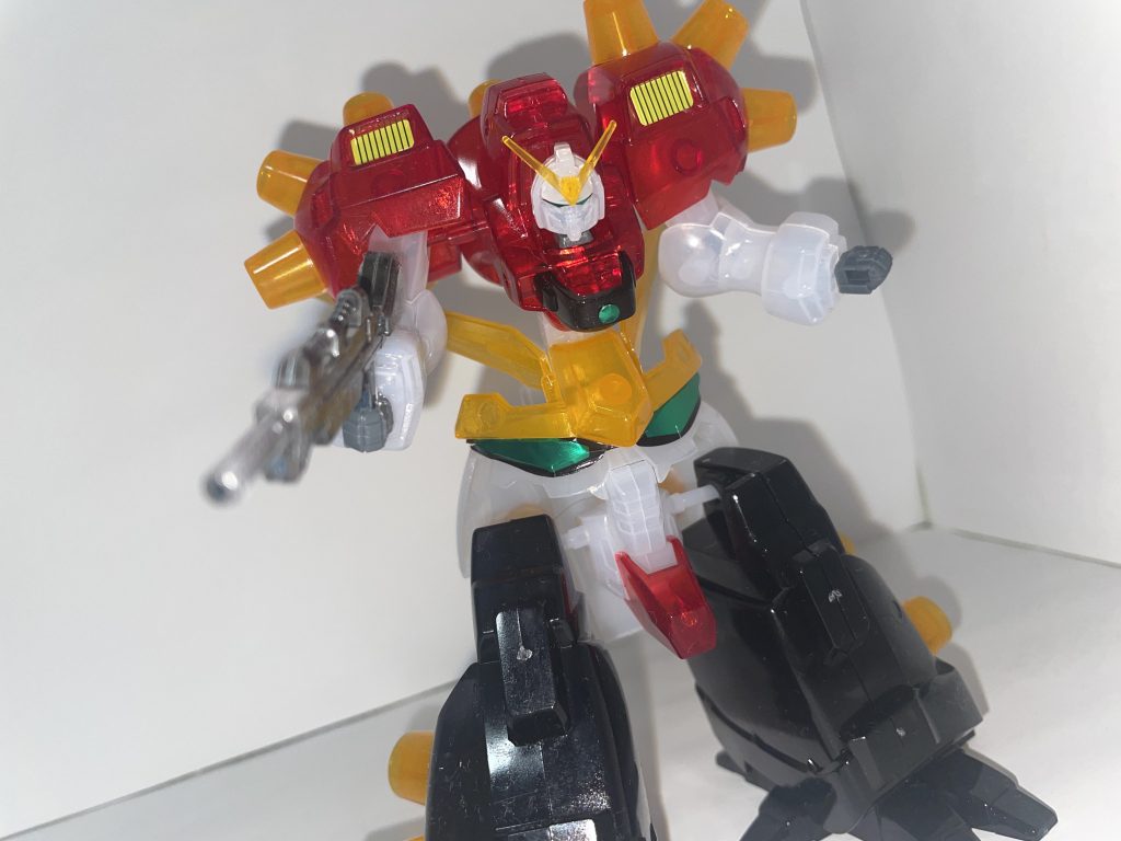 モビルアーマー形態でのアクションメガデビルフラッシュの構えなんかその辺にあった武器を持たせた