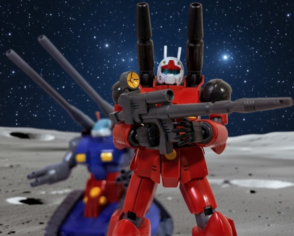 カイ：俺も正直自身は無かったけど、鷹山さん達におんぶにだっこって訳にはいかないからキャノン砲で弾幕を張って援護しました。タカ：おかげでシャアを退けて無事にジャブローにたどり着けました。