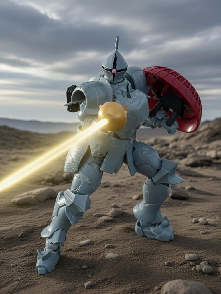 やはりジオンのモビルスーツの方が様々なシチュエーションでの撮影に適しているので、次はゲルググを使っても良いかもしれない。