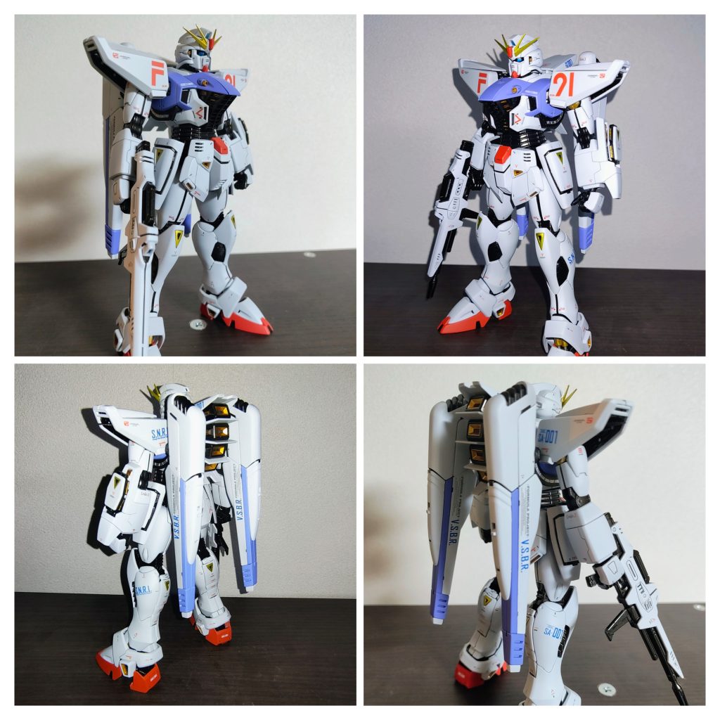 胸部アーマー、腕部アーマー、フロントスカート、リアスカートに少しだけスジボリ追加しましたが、基本的にはほぼ素組みです。