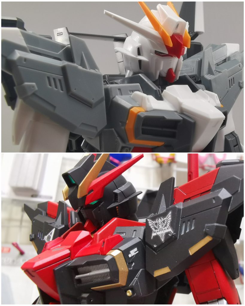 素組と赤×黒。まったく違うモビルスーツみたいに感じます。