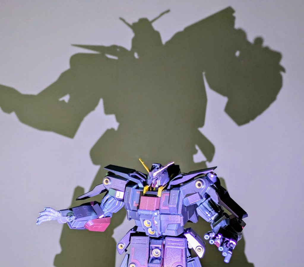 下からライトあててみました正面から当てるとちゃんとパープルに見えます