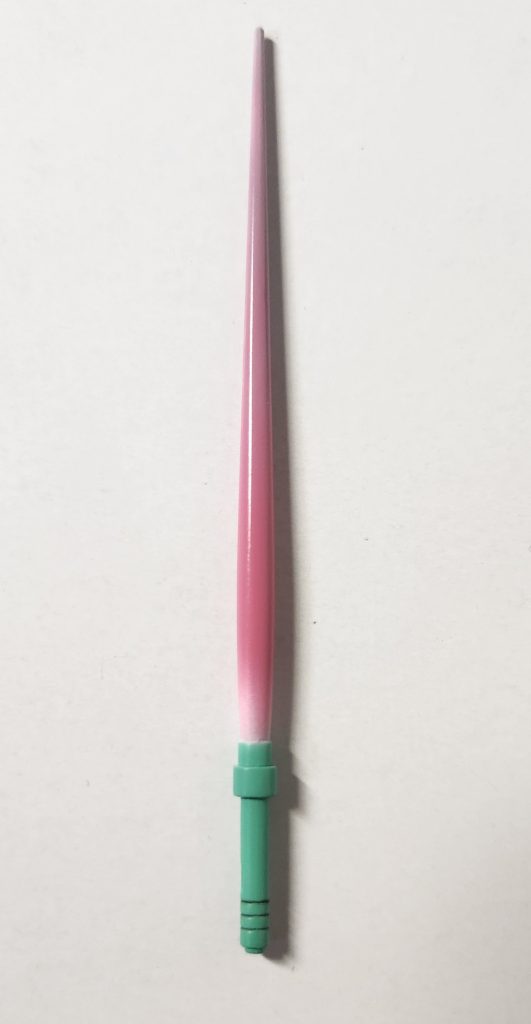 ビームサーベル。グラデーションをかけて、光沢で仕上げました。そこそこ満足です。ビームサーベルの表現は、色々試していきたいところ。