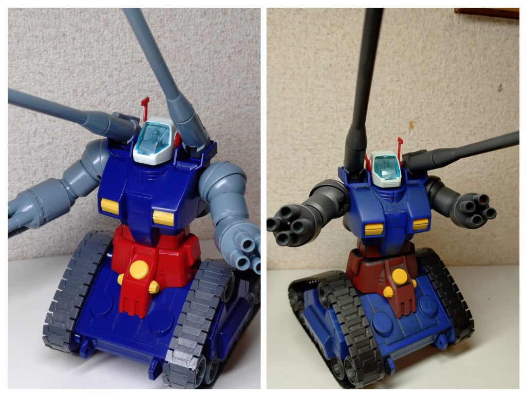 塗装前との比較。よりリアルな雰囲気は出せたんじゃないかなぁ。