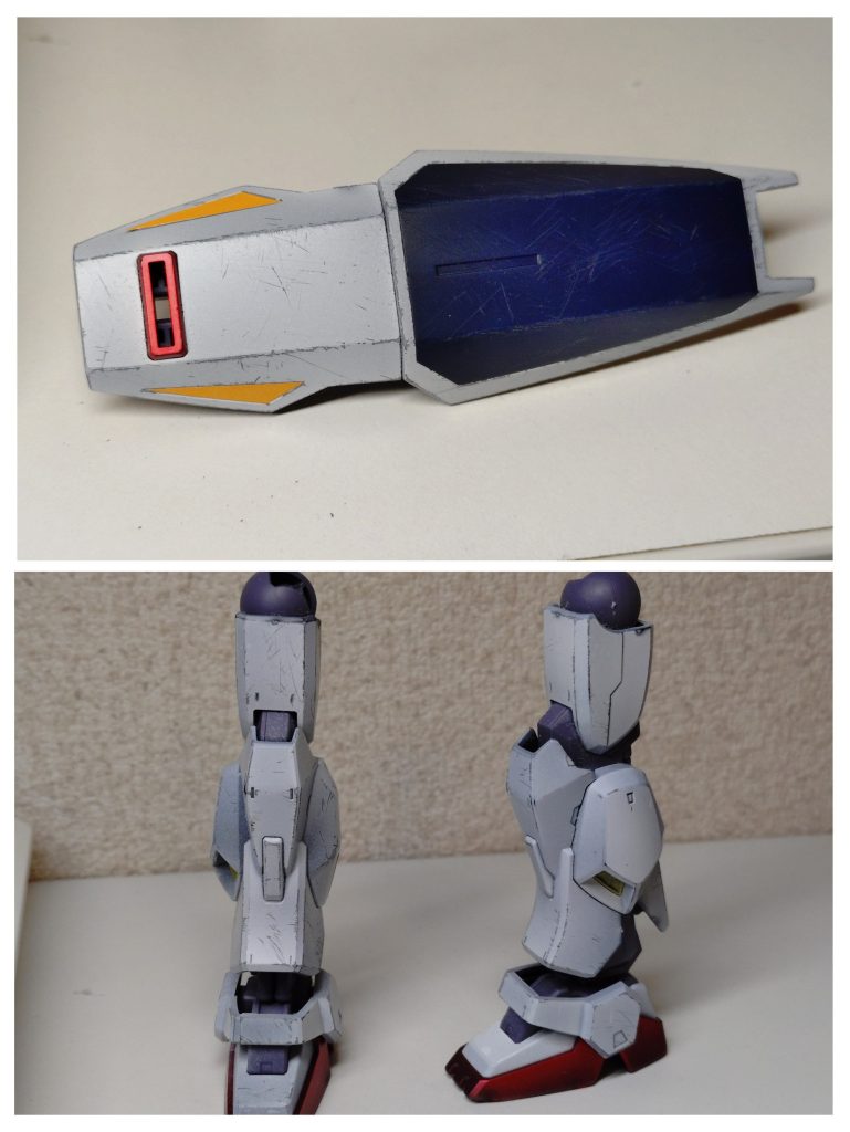 黒立ちあげからシルバー、ホワイトと重ねました。完全な真っ白にせず下地が透けてる部分も(塗り方そのものが下手なのもあります)