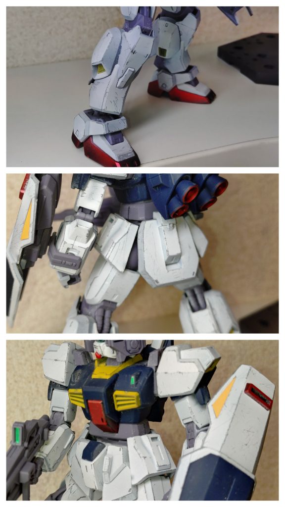 塗り重ねたあとに、エッジ部分を中心に思い切ってヤスリがけ!と言っても軽く撫でる様に削り、剥げやダメージ痕の様に。