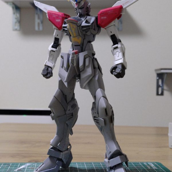 足回りの製作が一段落つきました〜。だいぶフリーダムのディテールを残しつつイモジャに変貌させれました。膝を太ももから繋がる滑らかなラインにアレンジしてます。お次は腕部💪（5枚目）