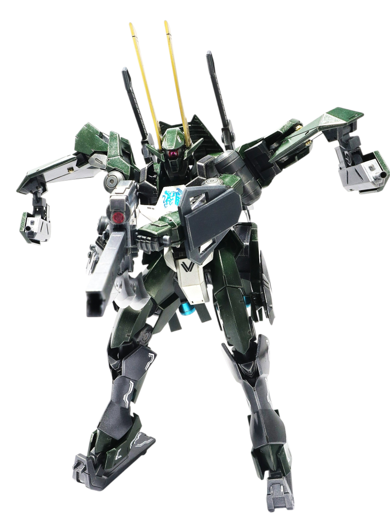 レールガンと５０㎜機関砲展開状態。大型レールガンもアインにはちょうど良い大きさです。