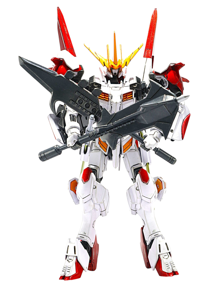 分割した状態のダブルメイスを持って。