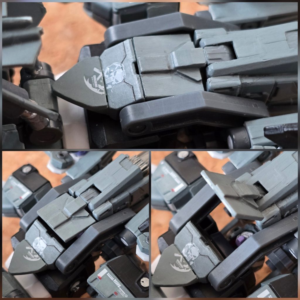 次にバックパックを展開します。まずロック機構を兼ねているフェイスカバーをはね上げます。