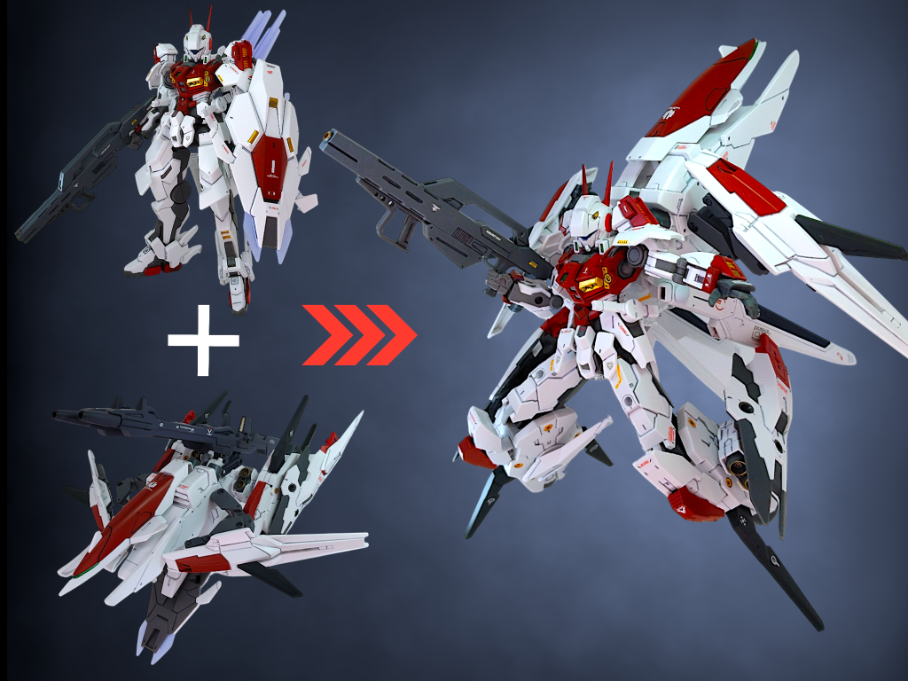 こういった合体するＭＳをずっと作ってみたかったので、とても楽しく作成できました(gundam-kao6)