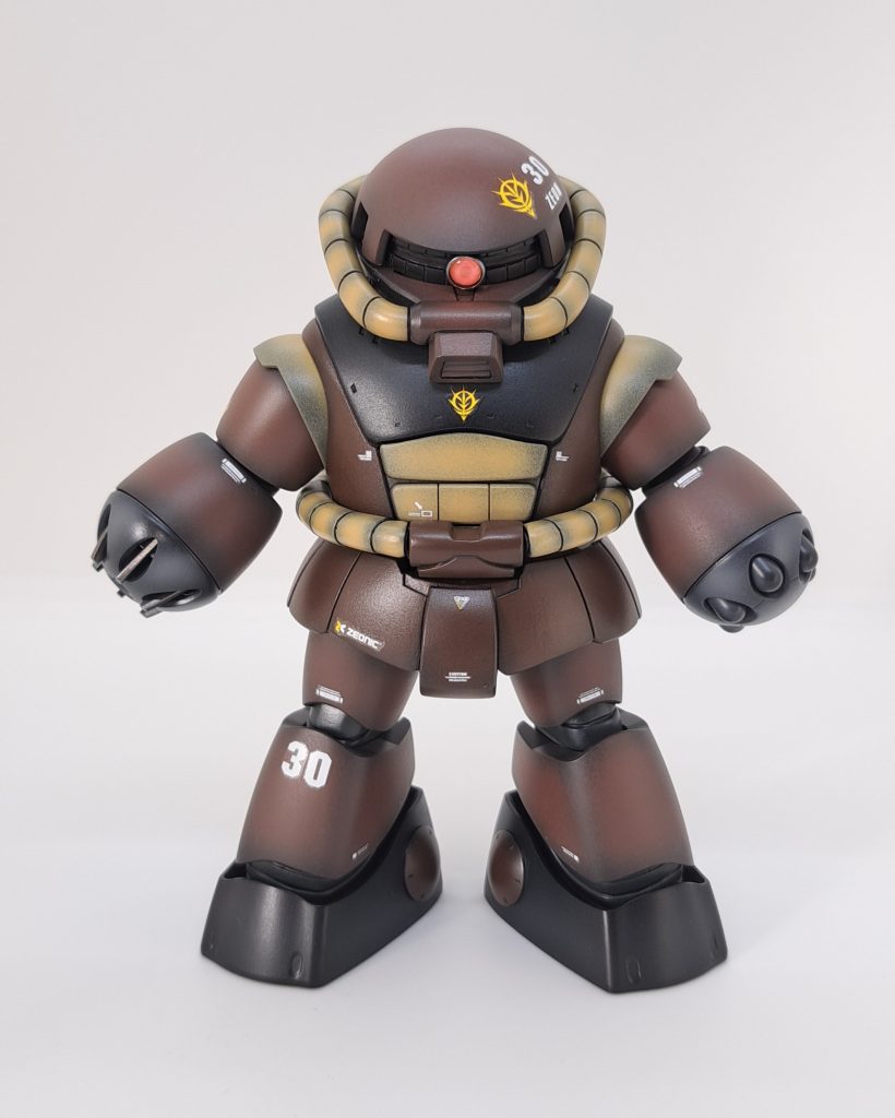 ガチャガチャのSDザクの頭がアッガイになんか合ってたのでやってみました