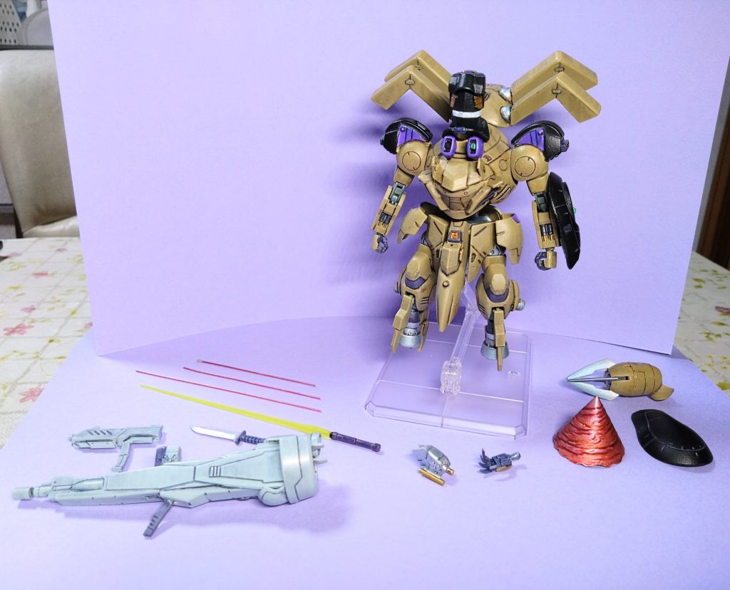 最後に、展開図で締めとなります。えー、つらつらと述べてきましたが。こんな設定は、ありませんっ。(笑)妄想力(ちから)の産物ですっっっ。wご覧の通り、モンキー・ロディ弄くりまわしました。当初は、フォルム通りに、水泳部にしようかと思っていたのですが。まぁ、皆さんそりゃヤリますよねー😅あらかたやり尽くされて、さてどうしたものかと呆けてたら。買ってきた単行本、クロスボーンガンダムゼーロイバー2巻が目にとまりまして。フォルム的に、木星系の素質がありそうかな?と。(ギラーン)後はもう、気づいたらこんな感じですよ。wまさか、鉄血機体で違う『団長』の機体を作ることになるとはなぁ。(笑)