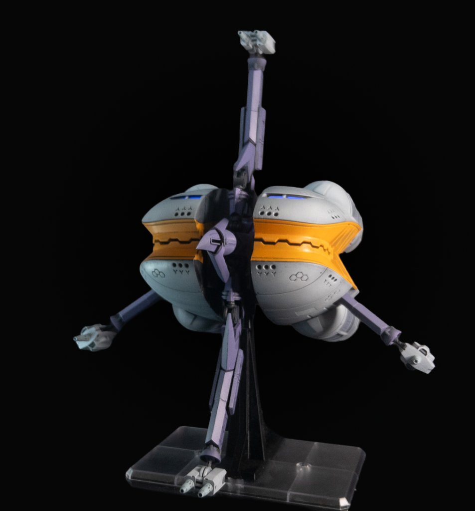 MA形態MS形態のプロポーションを優先した関係上、MA時に本体の厚みが増したのでブースター間の隙間は設定よりも広めです😂