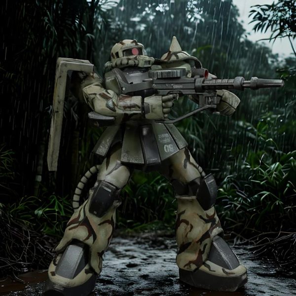 「密林が似合う迷彩ですね」とコメントを頂いたのでデジラマメーカーで合成してみました😁。迷彩柄ってこういう効果なんだって改めて思いました🤔、そして生成AIってスゲーって思いました😄。（3枚目）