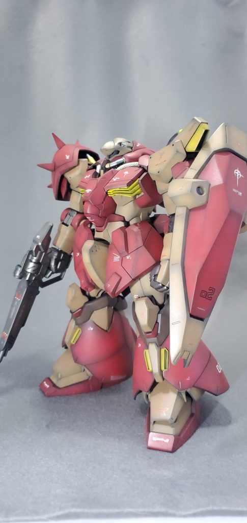 サーフェイサー黒ハイライト　クールホワイト赤　あずき色+ライトブラウン少々茶　ライトブラウン+カーキー少々フレーム他　ライトガンメタル　レッドブラウン　橙黄色　スターブライトシルバー　スターブライトブラスつや消しコート