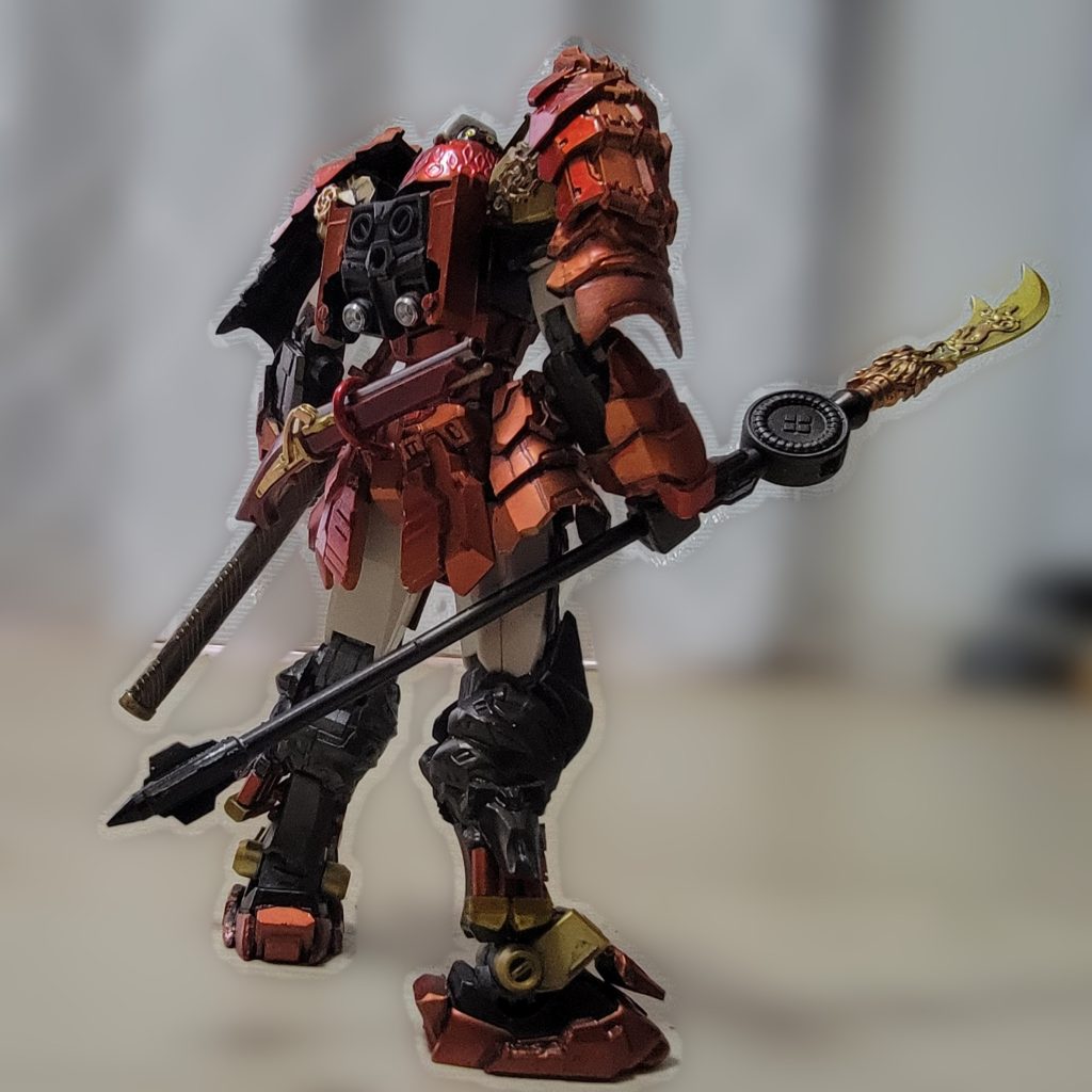 G-Vから時間が空いてしまったが、ガンプラは入手困難ということで、別のを作っていました。https://robosta.jp/bandai/others-bandai/51082/https://robosta.jp/wave/others-wave/51101/他にも作りたいものはたくさんあるのだが、中華プラモを買ってしまって作業台の上に置いておくと片付かないので、これから着手することに。<<デザイン解説>>いわずもがな、プラモ狂四郎の傑作機。ガンプラで「武者」という全く新しいコンセプトを切り拓いた。しかもカッコいい。そして、複雑な改造もしていない。恐らくマンガの読者でも作れそうと思ったのではないか。プラモ狂四郎、偉大過ぎる。勿論、これは絶対自分では作れないという作例も良いんだが、自分でも作れそうと思わせる狂四郎のデザインはスゴイ。