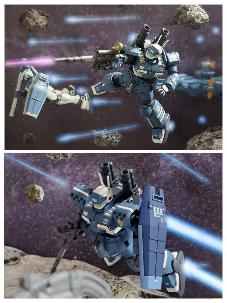 『星１号作戦❇️』に向けて宇宙に上がったティアンム主力艦隊はルナツー艦隊と合流。ハノーバー中尉指揮する直衛部隊指揮の下、艦隊所属のMS部隊は宇宙で連戦を重ね制空権拡大を計っていた…。直衛部隊は戦闘でのMS部隊陣頭指揮を取る一方、『星１号作戦❇️』を見据えた艦隊戦力増強のため配属されてきた実戦経験の少ないパイロットたちの教導任務も与えられていた。これまで多くの仲間を失ってきたビアンカ少尉は、一人でも多くのパイロットが生還出来るよう指導に力を注いでいた。教導任務は死と隣り合わせの前線とは違う日々。その中で心の余裕を取り戻した元ジャズミュージシャンであるビアンカ少尉は、時間を見つけては各艦艇を訪れ娯楽ルームでその腕前を披露。彼女の演奏は殺伐とした宇宙空間で、多くの兵士に一時の平穏な日常を与えていた🎙️⚡