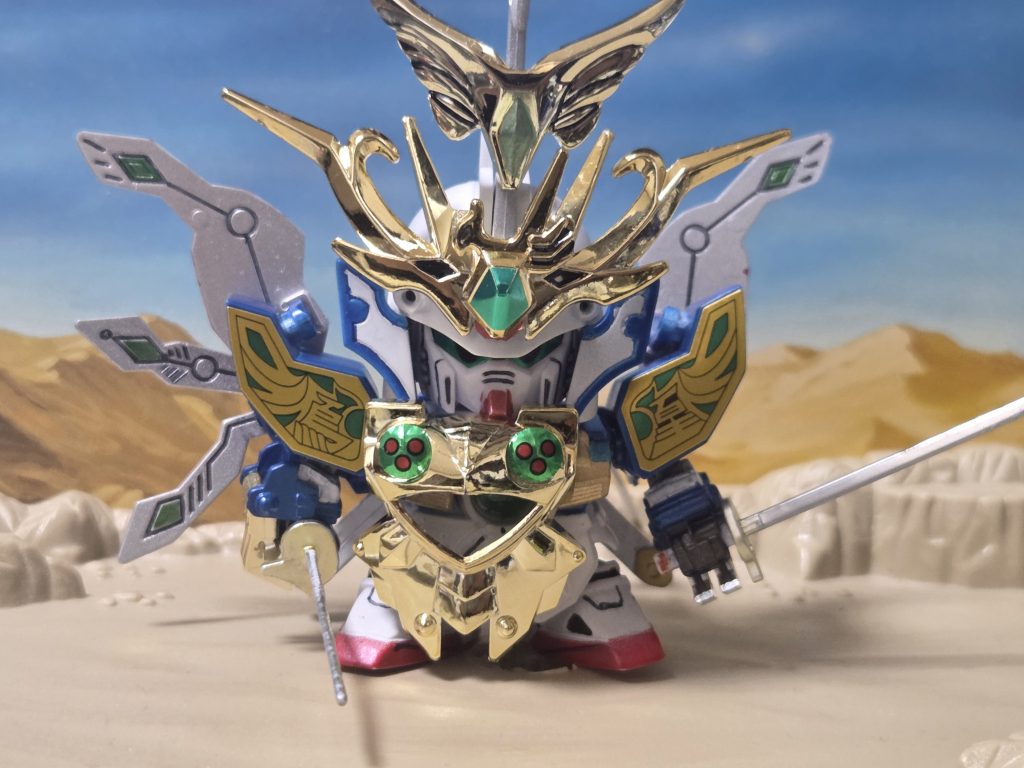 炎水の境地へと至り、パワーアップ！武零斗のキットにはこの｢鳳凰｣の肩シールと兜飾りが付属しています。これが號斗丸の第四形態で、兄に並ぶわけですね。