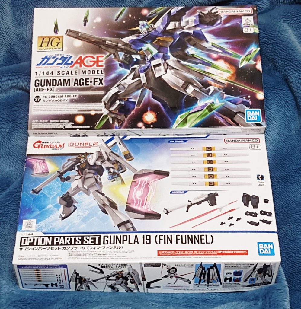 作品名：フィン・ファンネルとFX<p>フィン・ファンネル買いました。 あとなんかカッコいいのでAGE-FXも買いました。</p>
