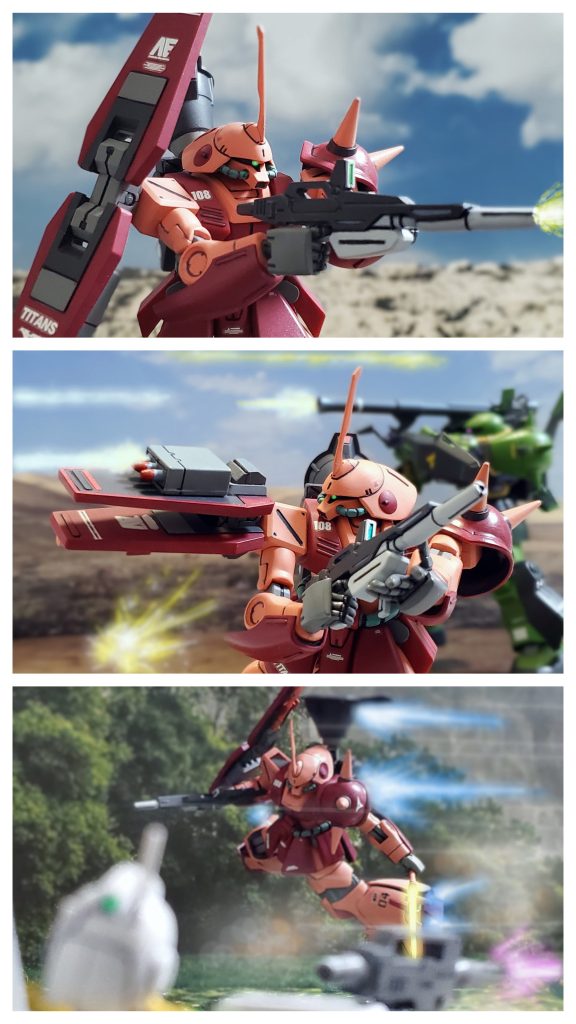 北米大陸を中心に活動するダグザ少佐は、新型機を得てさらなる戦果を挙げていた。RMS-108-R 高機動型マラサイは、ティターンズMS開発部により考案されたフレキシブルブースターパックを搭載した改良型。従来機よりプロペラントタンクが縮小した事により戦闘継続時間は低下したものの、旋回機動力と瞬間加速性の両面の向上を果たしエースパイロット向けの機体として充分な性能を有していた。武装にはガンダムMK-II と同型のビームライフルと右肩シールドバインダーには3連ミサイルポットを追加装備。これらを備えた高機動型マラサイは様々な戦局に対応し、その高いスペックを知らしめていた。