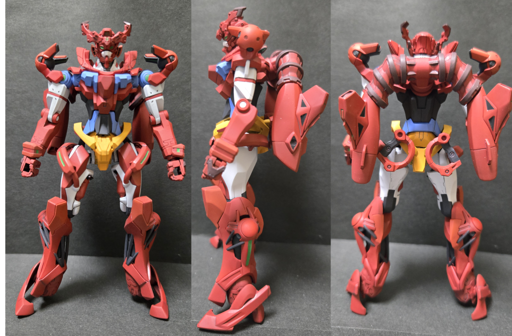 ３面図だとこの様な感じのカラーリングとなりました。ゲッタードラゴン”風”なのでこんな感じです。（よくよく見るとあまり似てないw)