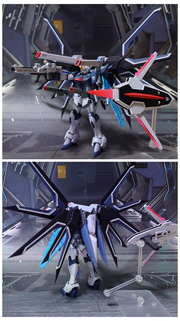 ハイマットフルバーストモード、フラッシュエッジ3発射、ついでにビームシールド展開して前後ろ。