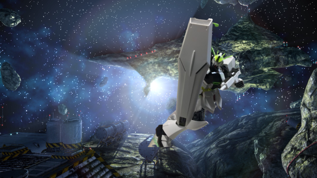 盾を構えながら、打とうとしているところです！