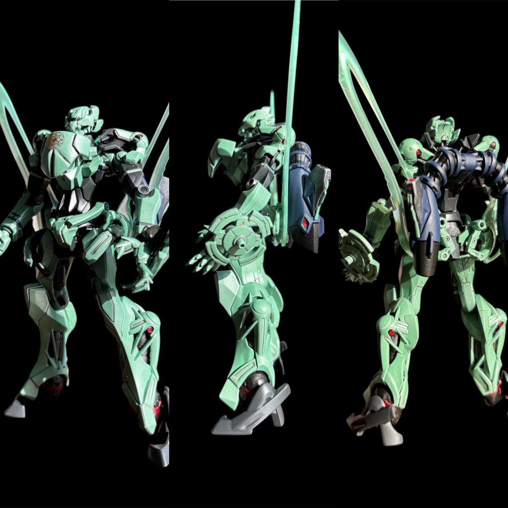 頭の角は研磨、胸部に30MFのジャンクパーツ、手はコトブキヤさんの手にしてみました。