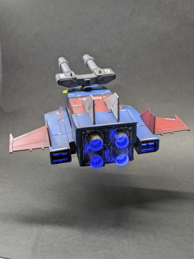 バーニアに蛍光ブルーを吹いてみました