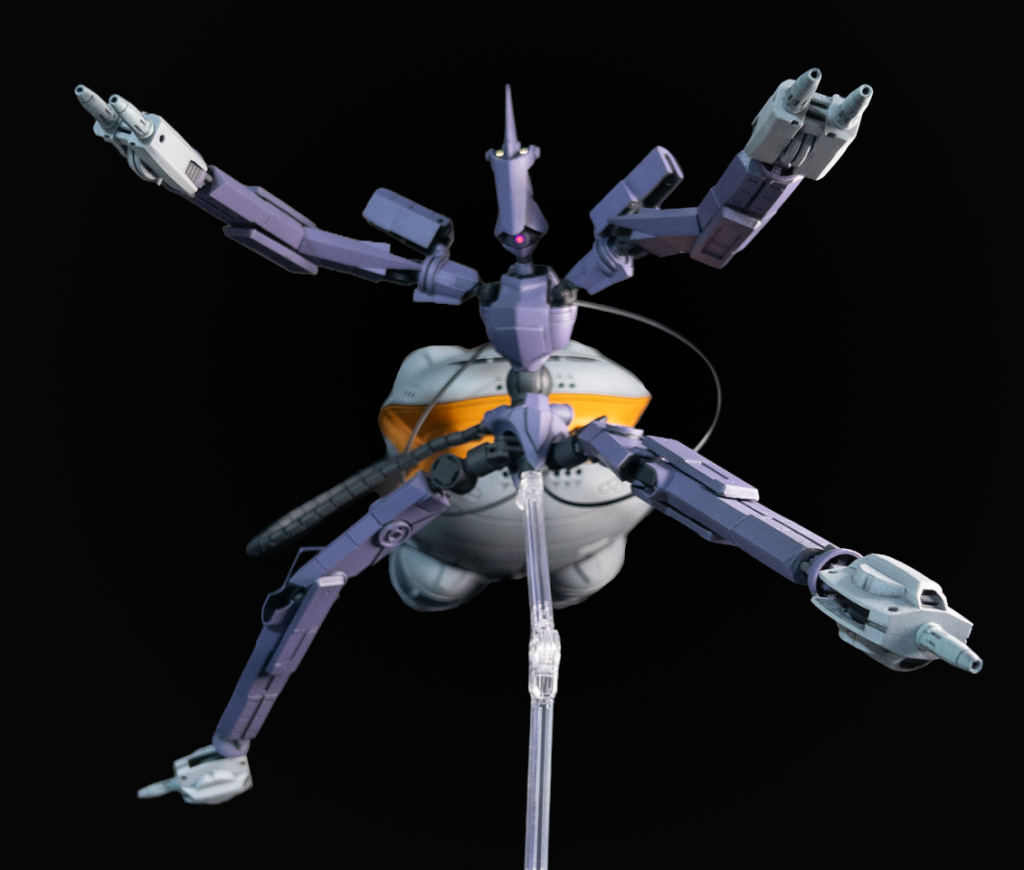 変形の都合上、可動域の確保には苦労しました...が、工夫した結果こんなダイナミックなポージングもできちゃうんです！尚FDM方式の3Dプリンタでガンプラ作る際には積層痕と呼ばれる表面に出来てしまうデコボコをヤスる根気、もしくは無視できるメンタルが大事だと学びました😆