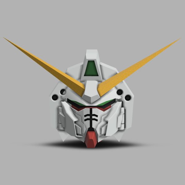 顔のモデリング完了しました。色々設定画探してもイマイチ良い画が無かったのでアニメのアップ見ながら調整しました。とりあえずウデと胸半分、アタマの印刷進めてます😊胸の印刷中に材料切れて、新しいフィラメント使い始めたら色が朱色になってしまいました（笑）（4枚目）