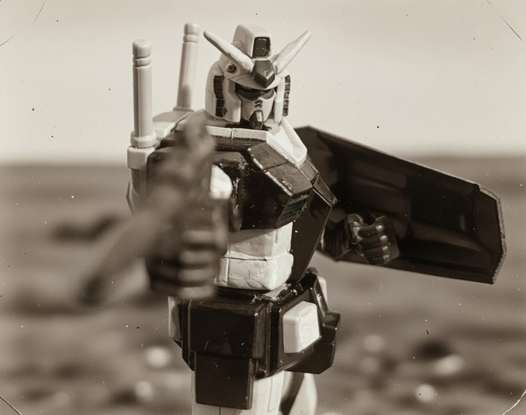 【デジラマ練習】手持ちのガンプラをセピア写真にしてみた。