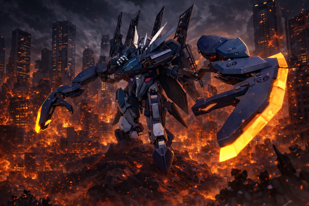 最後にチャッピーで強者感を演出してと言って見たらガッツリの戦場でびっくりw元画像が後にランナーもあったせいでそのまま使われてますが、パッと見ビルと混ざってて気づかないかな？wwそれでは皆様の良きガンプラ、しゃちくLifeを！( ´Д｀)ﾉ~ﾊﾞｲﾊﾞｲ