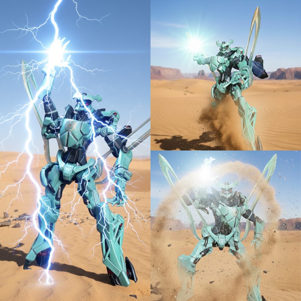 「Mxは伊達じゃない、ケン修正してやる！必殺！ シャァァィイニングゥ ハンドォォオ！！」MXの光る右拳が砕けながら、ヘッドチェンジしたガンガルの顔を殴り飛ばした。ケンは、マウロがMxの性能を最大限以上に引き出していることに、戦慄した。「これが…若さか(若さってなんだ、ふりむかないことさ♪)だが、たかがメインカメラをやられただけだ！！」