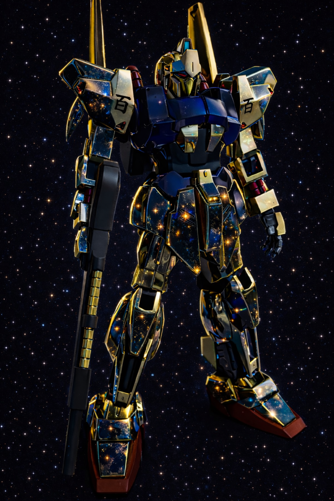 ゴールドなどは、地上だとモロに認識されやすいですよね。(宇宙空間だとまた違うらしいので、Aiに鏡面部分に宇宙が反射している様子を作ってもらいました。たしかに逆に目立たないかも…)映像作品として目立つことも必要でしょうし、存在してしまっているのだから仕方ありません。なによりカッコいいし...。(出演:金ピカさん。特殊メイクAiさん)