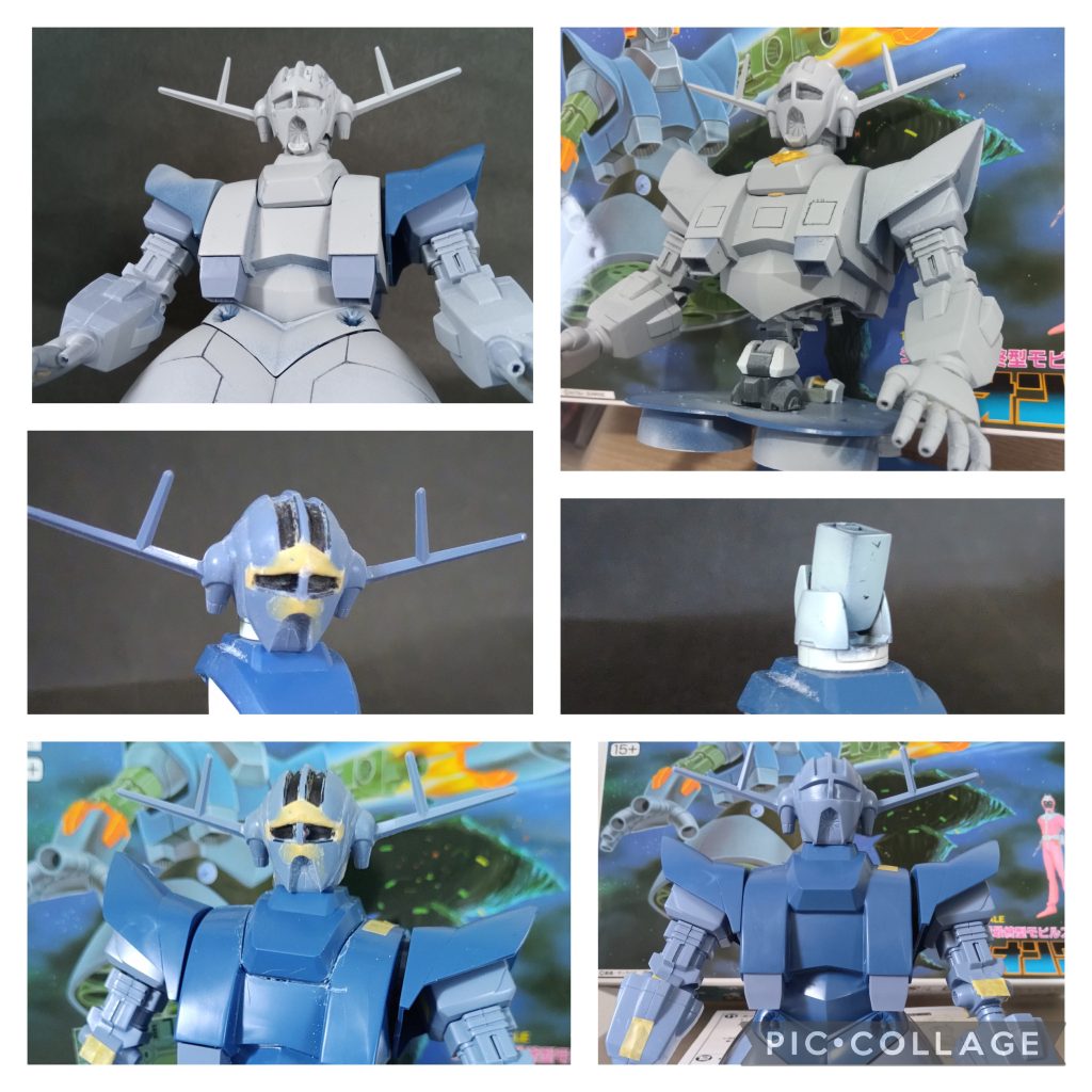 頭部は削ってエポパテで盛っての繰返し境界戦機や水星の魔女のキットを利用し可動域をあげました。