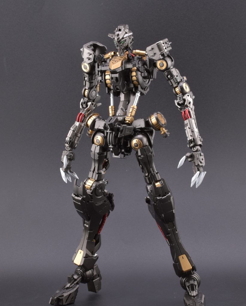 ガンダムフレームはガイアノーツのガンメタルをベースに、一部をスーパーリッチゴールドとメタリックレッドで塗り分けました。
