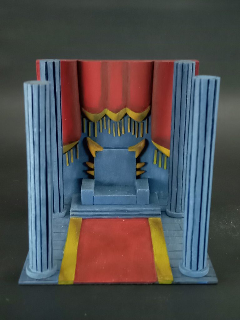 スーパーファミコン版ナイトガンダム物語の背景を参考に製作しました１００均の70mmキューブに入る様に作ったので結構小さめです