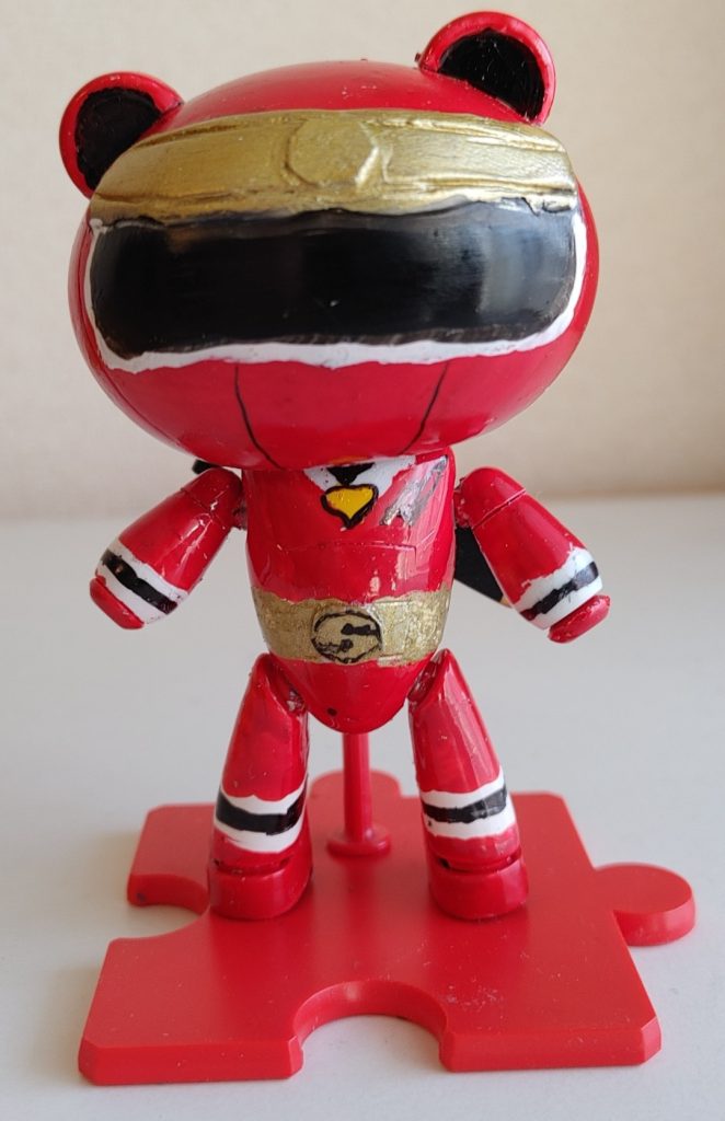 正面。ベースキットは、中古のパンダなプチ(手元にあったのと、口元が無かったので)。エポキシパテは、おでこのハチマキ？だけ。額の丸と、ベルトのバックルの丸は、プラ板。