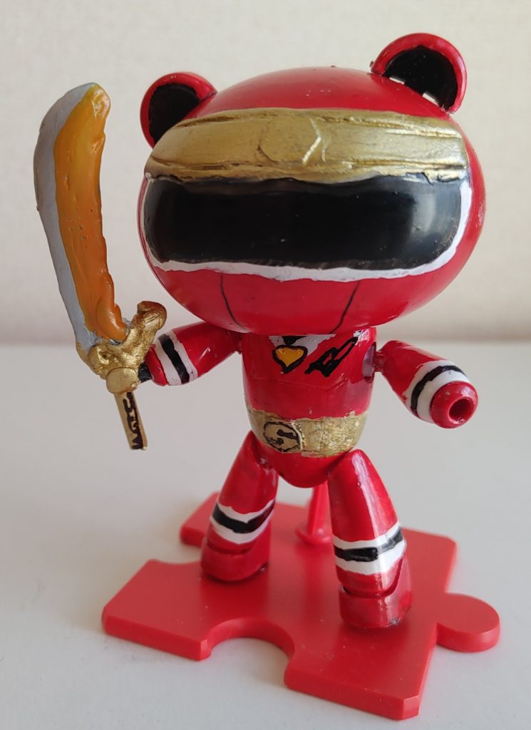 「カクレンジャー」#20より。1号ロボ?無敵将軍から授かった武器、火炎将軍剣。ランナー+エポキシパテ製。