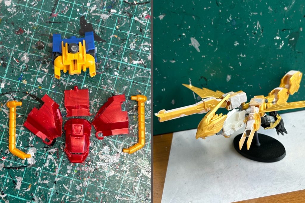 魔殺駆の胸は元キットパーツを各部切断して縮めました