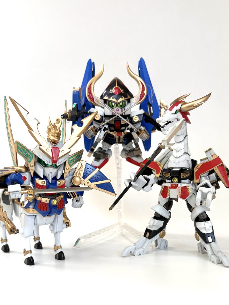 これまで作成した3武人でパシャリ！やはり並ぶとワクワクしますね☺️苦労した甲斐あって、お気に入りの1品となりました！最後までご覧いただきありがとうございました^^