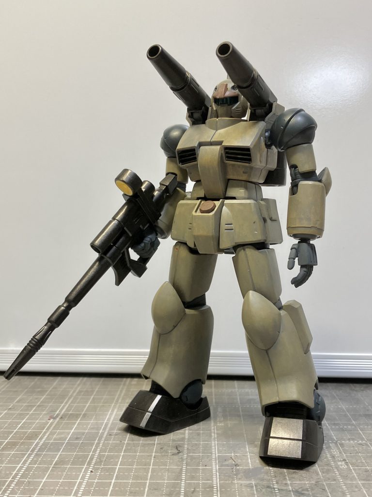 筆塗りして、ウォッシングする前。