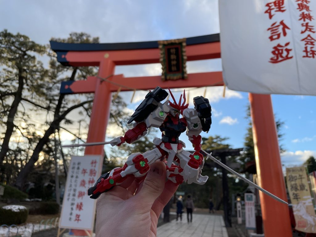 同じ構図で正面の大鳥居前シールドが落ちるのが怖くてポージングいじれませんでした:(；ﾞﾟ'ωﾟ'):鳥居の向こうに太陽があって逆光に(´・ω・)